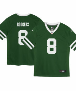 Preschool New York Jets Aaron Rodgers Legacy Green Game Jersey JS6778 nicesnker