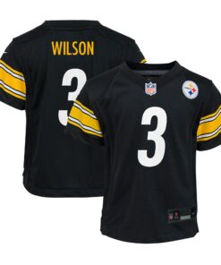 Preschool Pittsburgh Steelers Russell Wilson Black Player Game Jersey JS3721 nicesnker