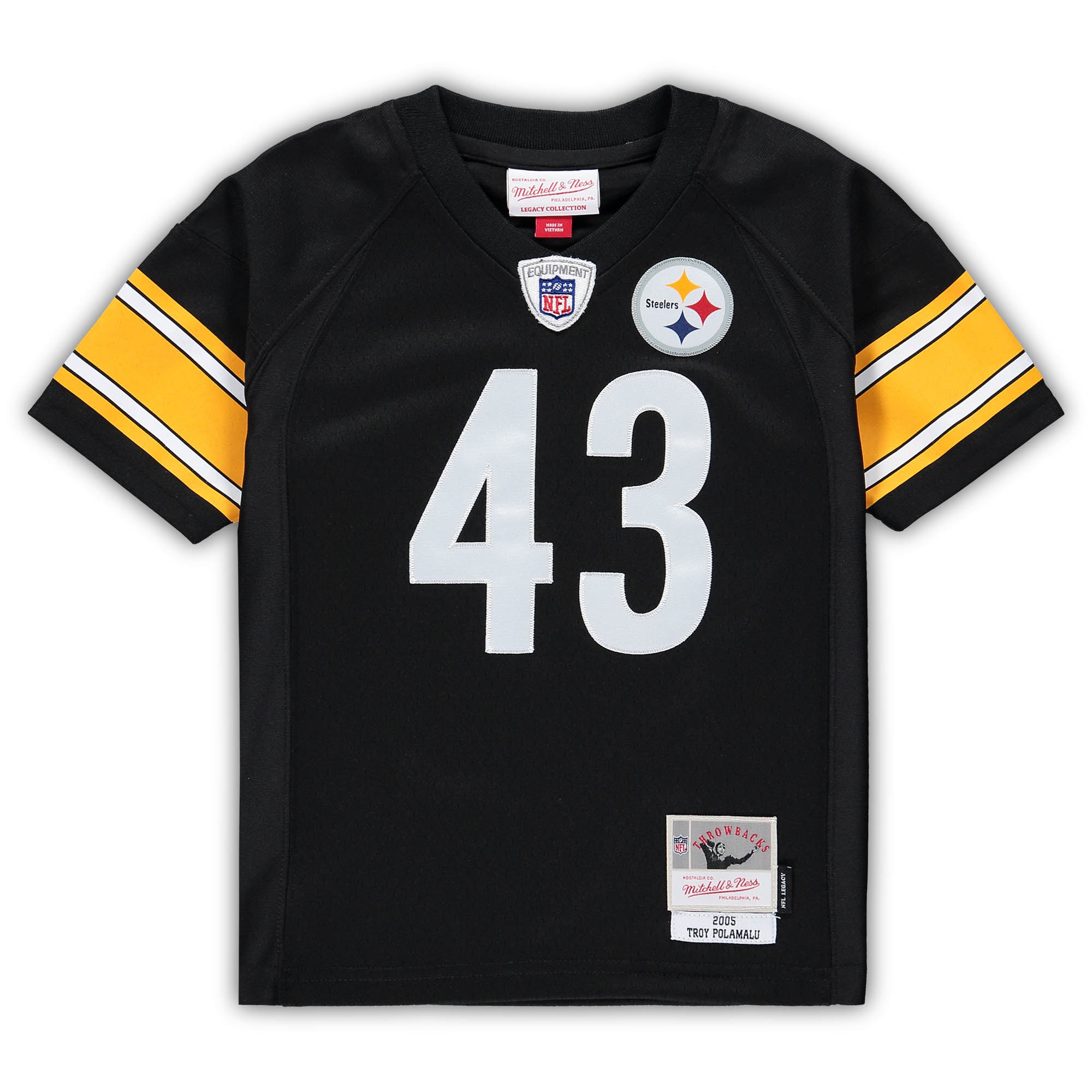 Preschool Pittsburgh Steelers Troy Polamalu Mitchell & Ness Black Retired Legacy Jersey JS2853 nicesnker - Image 2