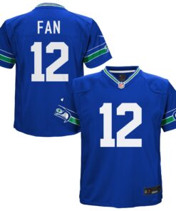Preschool Seattle Seahawks 12th Fan Royal Alternate Game Jersey JS7131 nicesnker