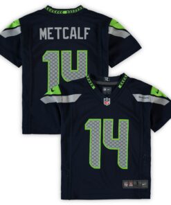 Preschool Seattle Seahawks DK Metcalf Navy Game Jersey JS2659 nicesnker