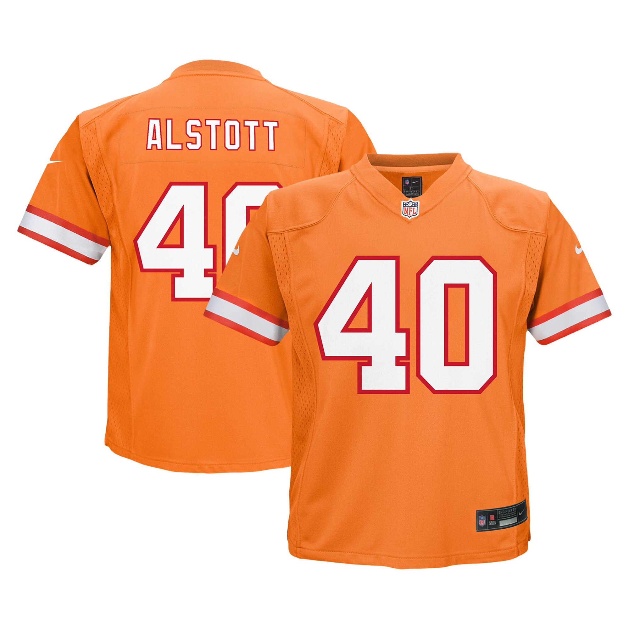 Preschool Tampa Bay Buccaneers Mike Alstott Orange Retired Player Game Jersey JS2159 nicesnker