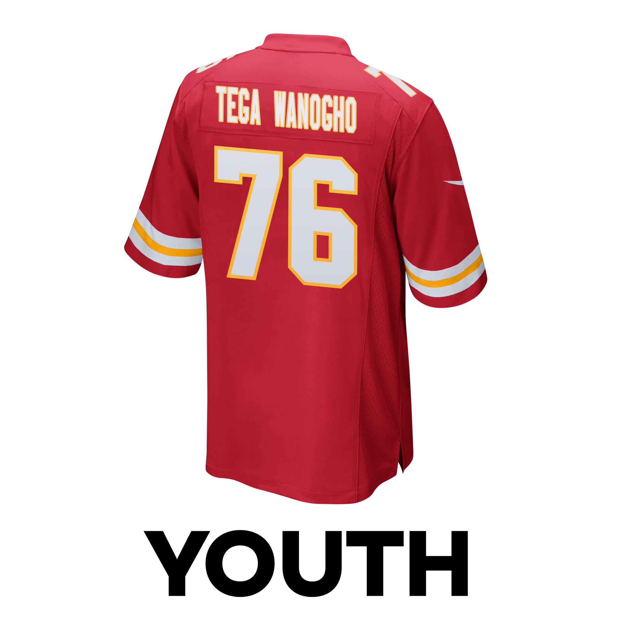 Prince Tega Wanogho 76 Kansas City Chiefs Super Bowl LVIII Champions 4 Stars Patch Game YOUTH Jersey - Red JS5964 nicesnker - Image 3