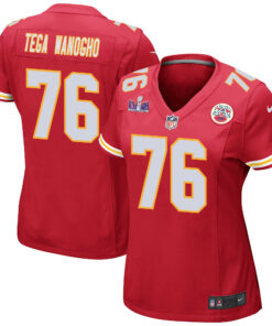 Prince Tega Wanogho 76 Kansas City Chiefs Super Bowl LVIII Patch Game Women Jersey - Red JS6743 nicesnker