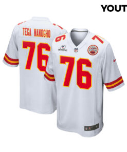 Prince Tega Wanogho 76 Kansas City Chiefs Super Bowl LVIII Patch Game YOUTH Jersey - White JS8506 nicesnker