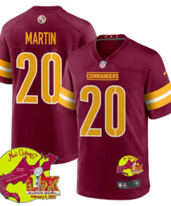Quan Martin 20 Washington Commanders Super Bowl LIX New Orleans Patch Game Men Jersey - Burgundy JS3902 nicesnker