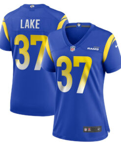 Quentin Lake 37 Los Angeles Rams Women's Game Jersey - Royal JS2637 nicesnker