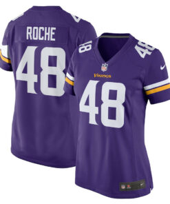Quincy Roche 48 Minnesota Vikings Team Game Women Jersey - Purple JS1771 nicesnker