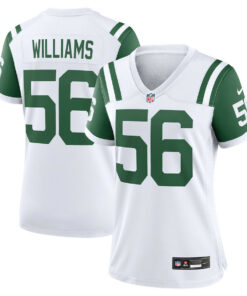 Quincy Williams 56 New York Jets Women's Classic Alternate Game Jersey - White JS5116 nicesnker
