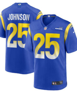 Quindell Johnson 25 Los Angeles Rams Team Game Men Jersey - Royal JS4081 nicesnker