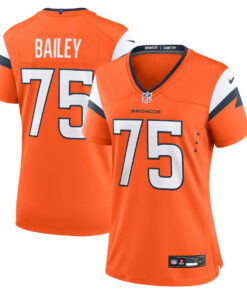 Quinn Bailey 75 Denver Broncos Team Game Women Jersey - Orange JS4409 nicesnker