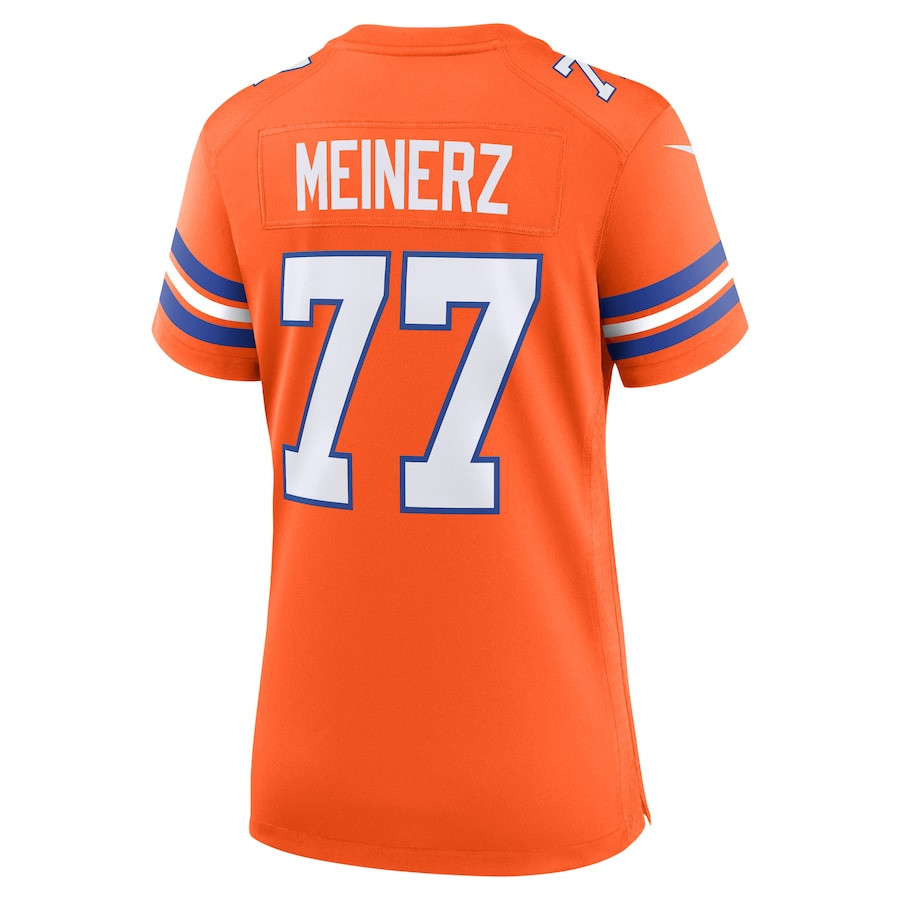 Quinn Meinerz 77 Denver Broncos Women's Mile High Collection 1977 Throwback Player Game Jersey - Orange JS2168 nicesnker - Image 3