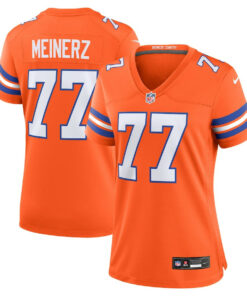 Quinn Meinerz 77 Denver Broncos Women's Mile High Collection 1977 Throwback Player Game Jersey - Orange JS2168 nicesnker