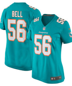Quinton Bell 56 Miami Dolphins Game Women Jersey - Aqua JS1147 nicesnker