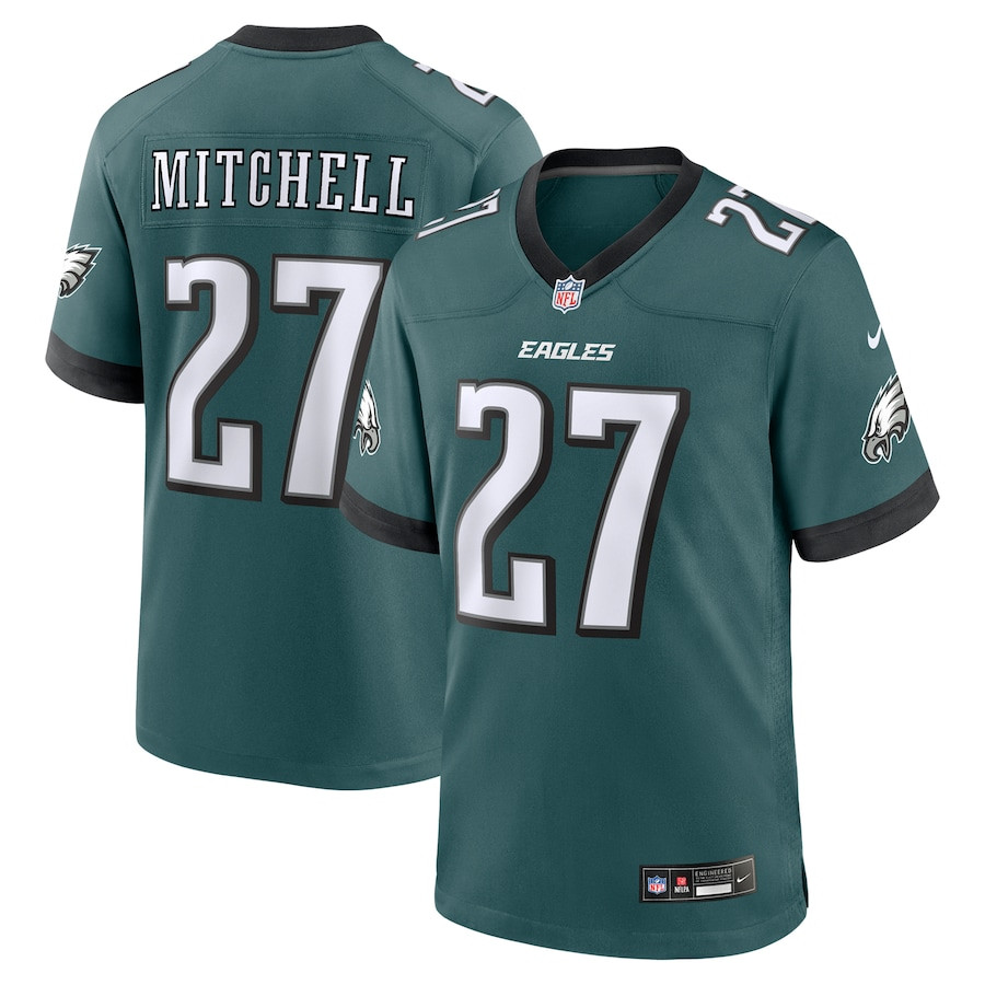 Quinyon Mitchell 27 Philadelphia Eagles Team Game Men Jersey - Midnight Green JS1495 nicesnker
