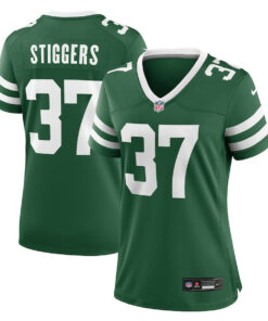 Qwan'tez Stiggers 37 New York Jets Women's Team Game Jersey - Legacy Green JS3983 nicesnker