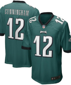 Randall Cunningham 12 Philadelphia Eagles Men Game Retired Jersey - Midnight Green JS3040 nicesnker