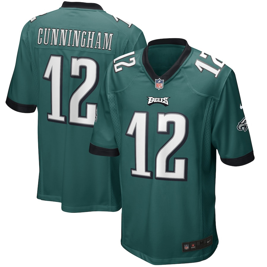 Randall Cunningham 12 Philadelphia Eagles Men Game Retired Jersey - Midnight Green JS3040 nicesnker