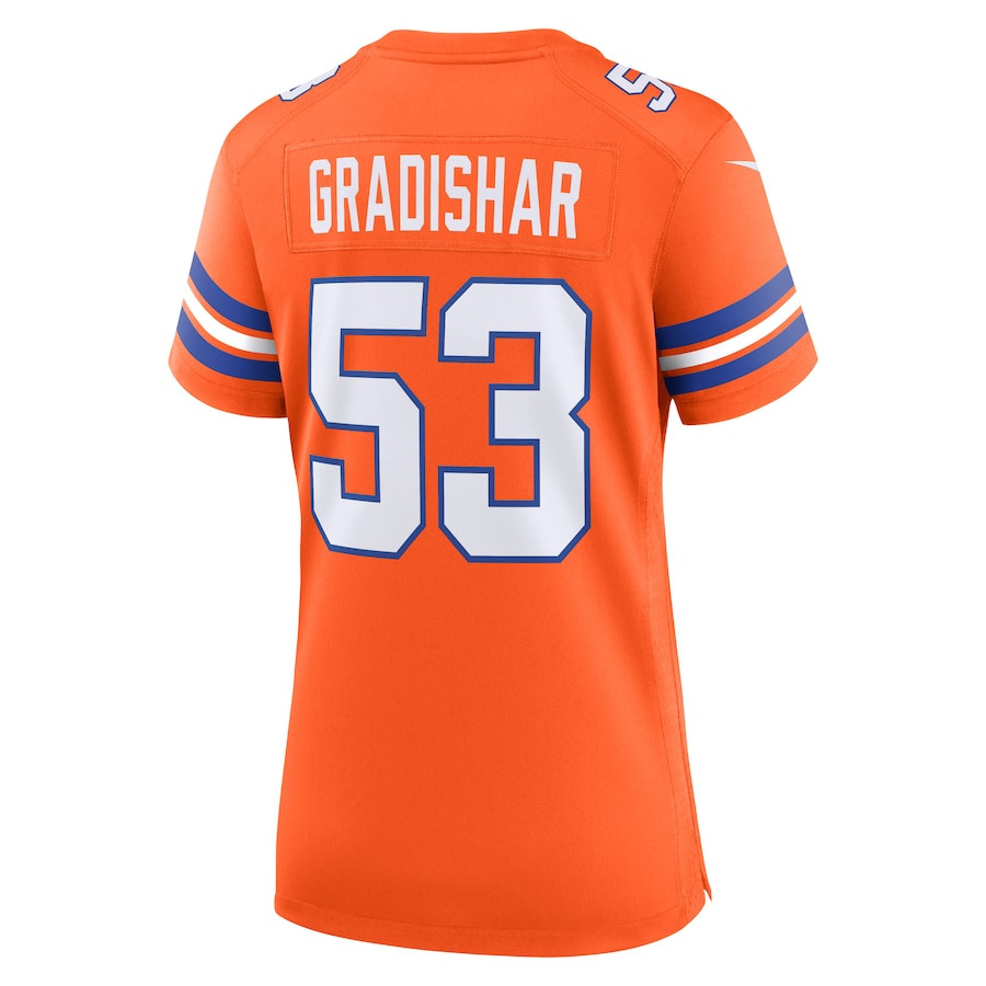 Randy Gradishar 53 Denver Broncos Women's Mile High Collection 1977 Throwback Retired Player Game Jersey - Orange JS8738 nicesnker - Image 3