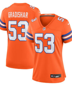 Randy Gradishar 53 Denver Broncos Women's Mile High Collection 1977 Throwback Retired Player Game Jersey - Orange JS8738 nicesnker