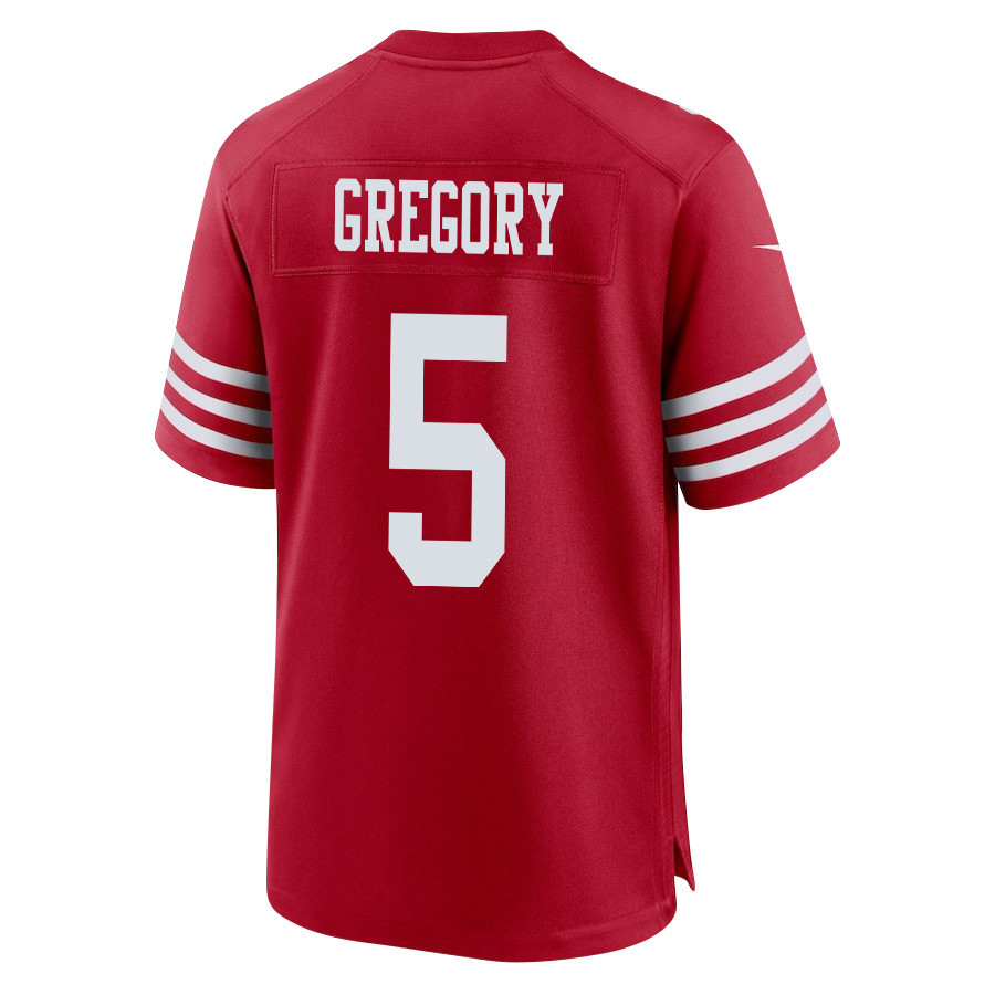 Randy Gregory 5 San Francisco 49ers Super Bowl LVIII Patch Game Men Jersey - Scarlet JS5824 nicesnker - Image 3