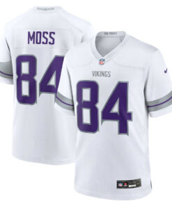 Randy Moss 84 Minnesota Vikings Alternate Retired Player Game Men Jersey - White JS3570 nicesnker