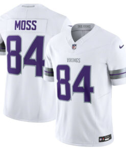 Randy Moss 84 Minnesota Vikings Alternate Vapor F.U.S.E. Limited Men Jersey - White JS7096 nicesnker
