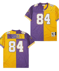 Randy Moss 84 Minnesota Vikings Two-Toned Throwback Men Jersey - Purple/Yellow JS4459 nicesnker
