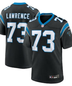 Rashard Lawrence 73 Carolina Panthers Game Men Jersey - Black JS4332 nicesnker