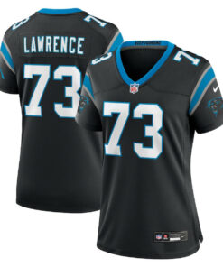 Rashard Lawrence 73 Carolina Panthers Game Women Jersey - Black JS9357 nicesnker