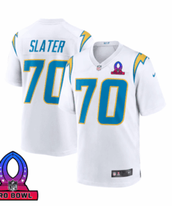 Rashawn Slater 70 Los Angeles Chargers 2025 Pro Bowl Patch Game Men Jersey - White JS2337 nicesnker