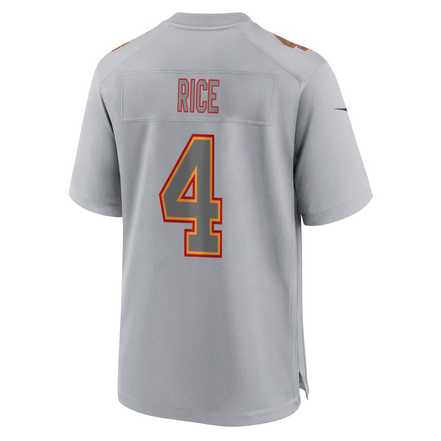 Rashee Rice 4 Kansas City Chiefs Super Bowl LVIII Champions 4X Atmosphere Fashion Game Men Jersey - Gray JS3340 nicesnker - Image 3