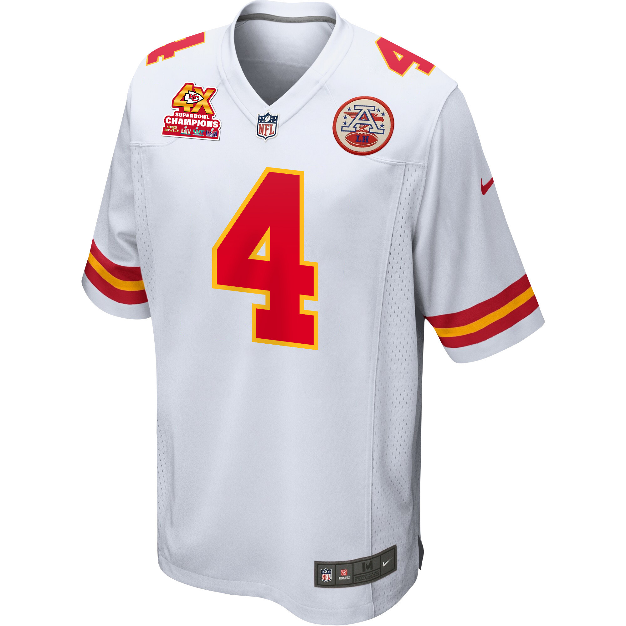 Rashee Rice 4 Kansas City Chiefs Super Bowl LVIII Champions 4X Game Men Jersey - White JS7699 nicesnker - Image 2