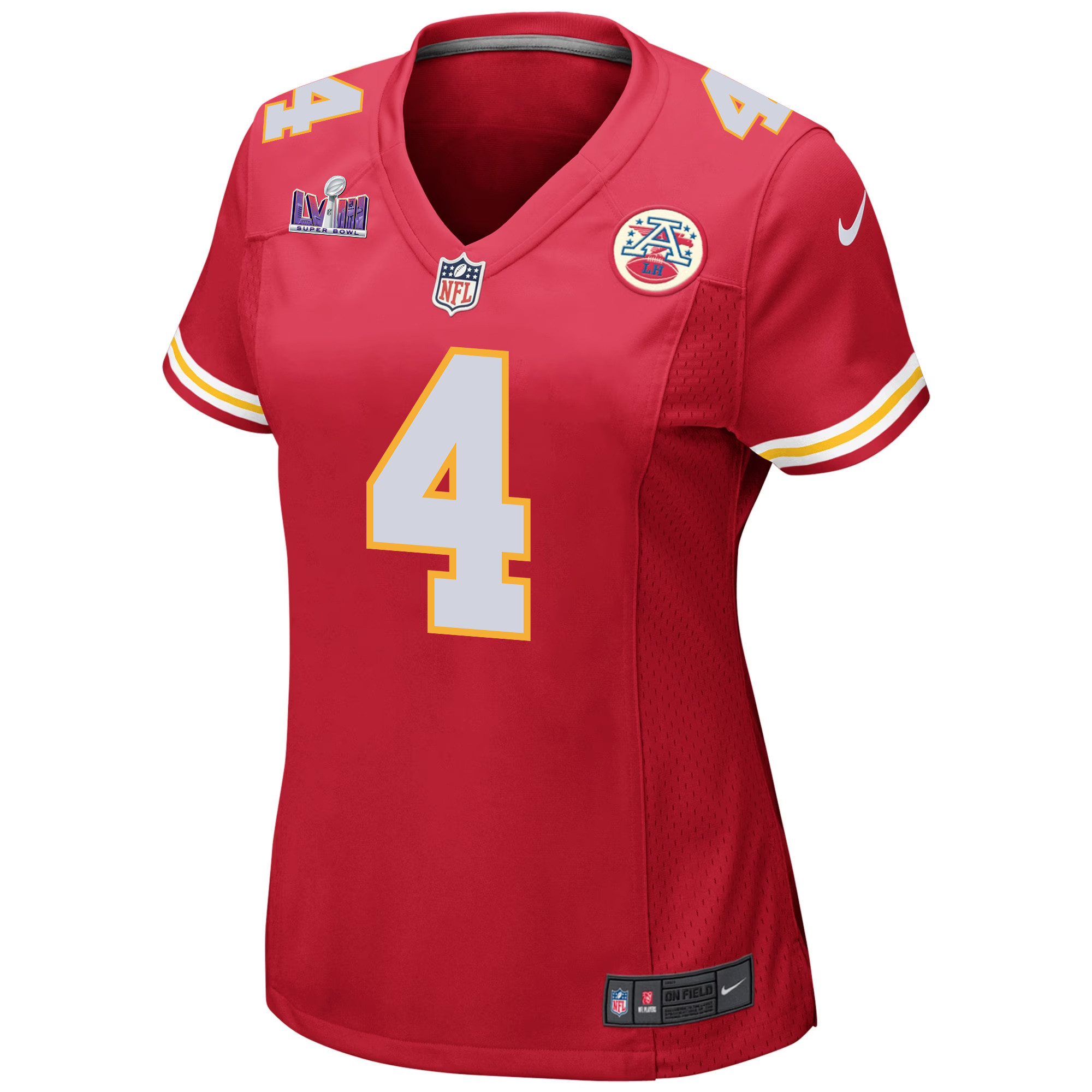Rashee Rice 4 Kansas City Chiefs Super Bowl LVIII Patch Game Women Jersey - Red JS7197 nicesnker - Image 2