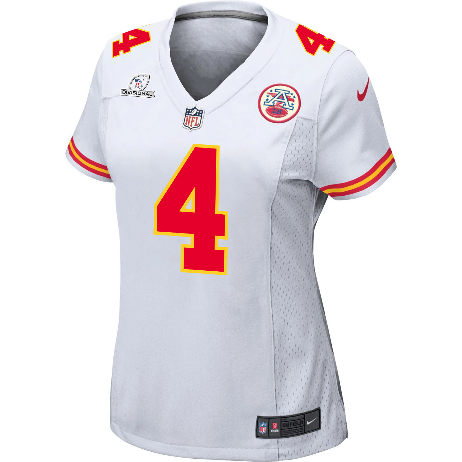 Rashee Rice 4 Kansas City Chiefs Super Bowl LVIII Patch Game Women Jersey - White JS7438 nicesnker - Image 2
