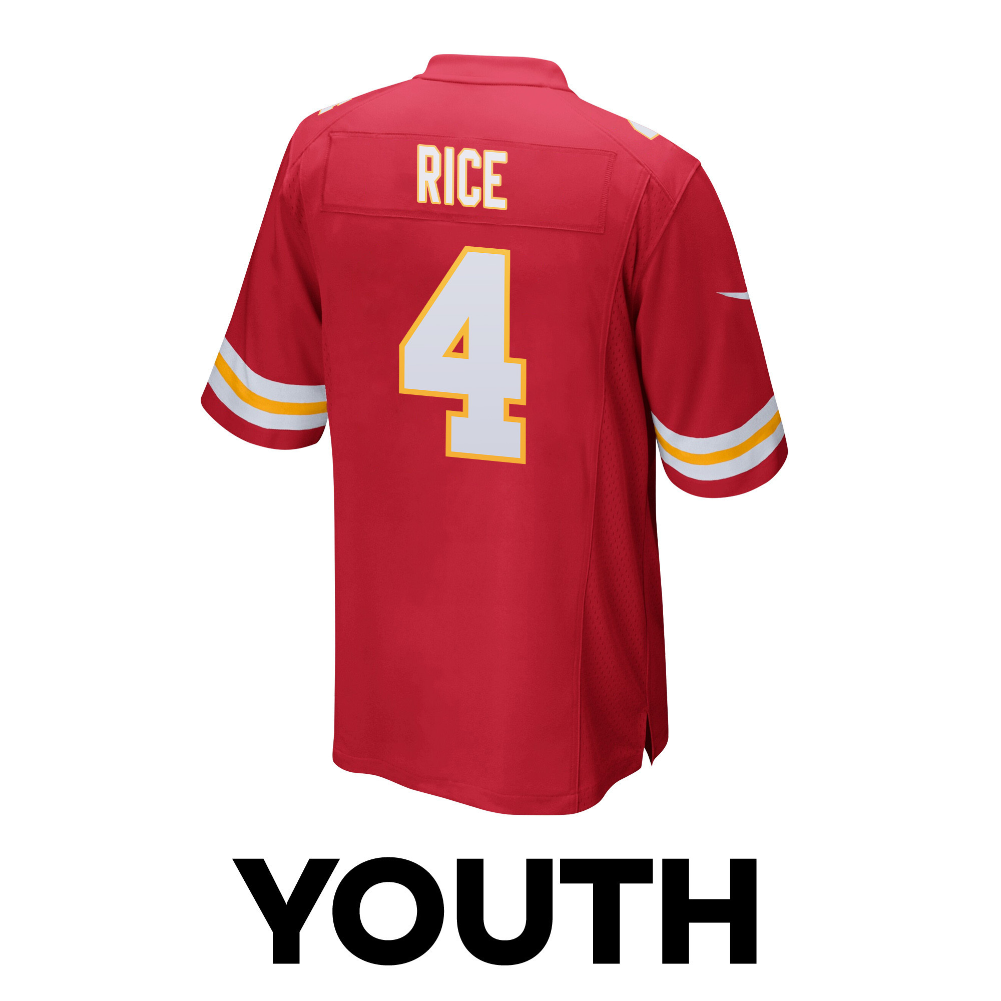 Rashee Rice 4 Kansas City Chiefs Super Bowl LVIII Patch Game YOUTH Jersey - Red JS4815 nicesnker - Image 3