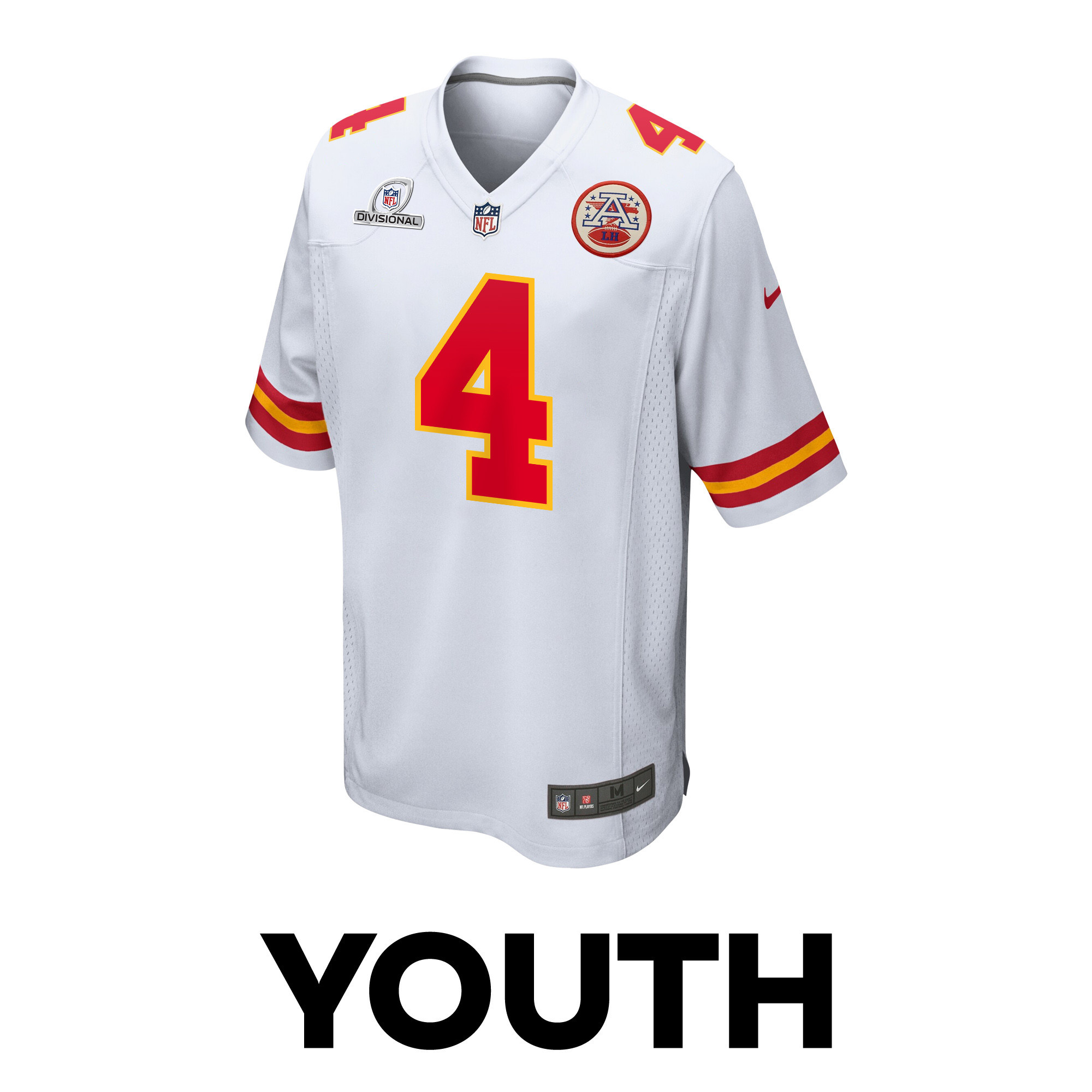 Rashee Rice 4 Kansas City Chiefs Super Bowl LVIII Patch Game YOUTH Jersey - White JS4290 nicesnker - Image 2