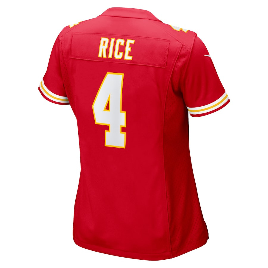 Rashee Rice 4 Kansas City Chiefs Women Game Jersey - Red JS3403 nicesnker - Image 3