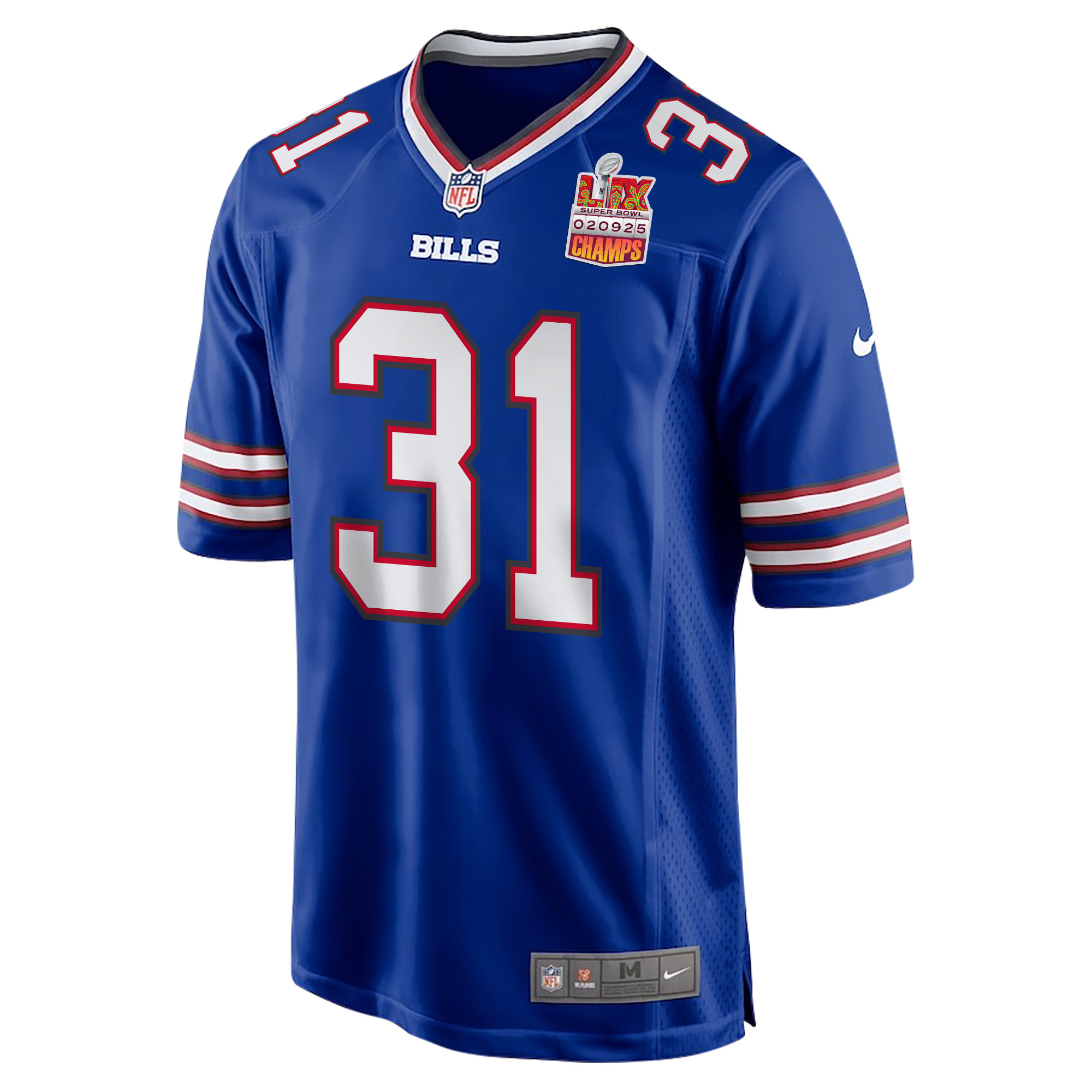Rasul Douglas 31 Buffalo Bills Super Bowl LIX Champions Patch Game Men Jersey - Royal JS9366 nicesnker - Image 3