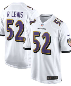 Ray Lewis 52 Baltimore Ravens Men Retired Game Jersey - White JS9690 nicesnker