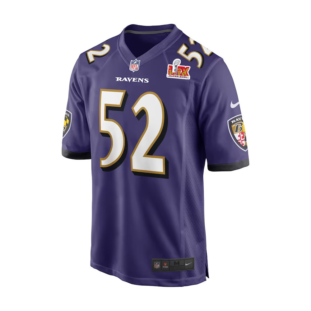 Ray Lewis #52 Baltimore Ravens Super Bowl LIX Jersey - Men's - Purple JS7345 nicesnker - Image 2