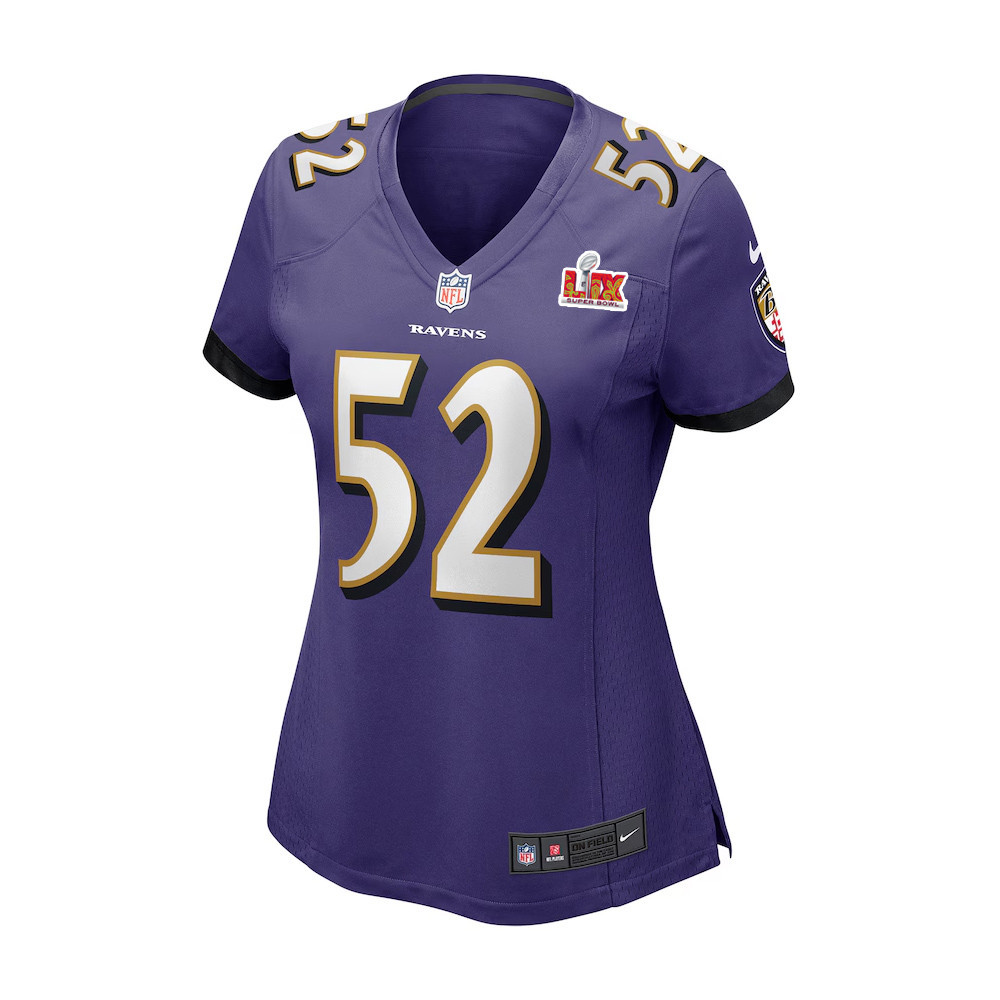 Ray Lewis #52 Baltimore Ravens Super Bowl LIX Women's Jersey - Purple JS7233 nicesnker - Image 2