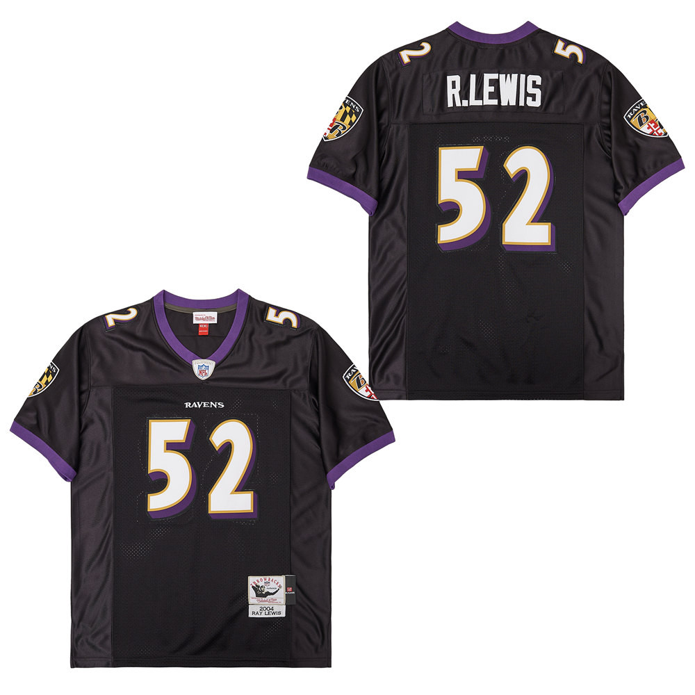 Ray Lewis 52 Baltimore Ravens Throwback Men Jersey - Black JS8129 nicesnker