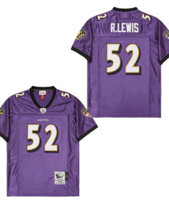 Ray Lewis 52 Baltimore Ravens Throwback Men Jersey - Purple JS7469 nicesnker