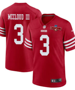 Ray-Ray McCloud III 3 San Francisco 49ers NFC Champions Patch Game Men Jersey - Scarlet JS5713 nicesnker