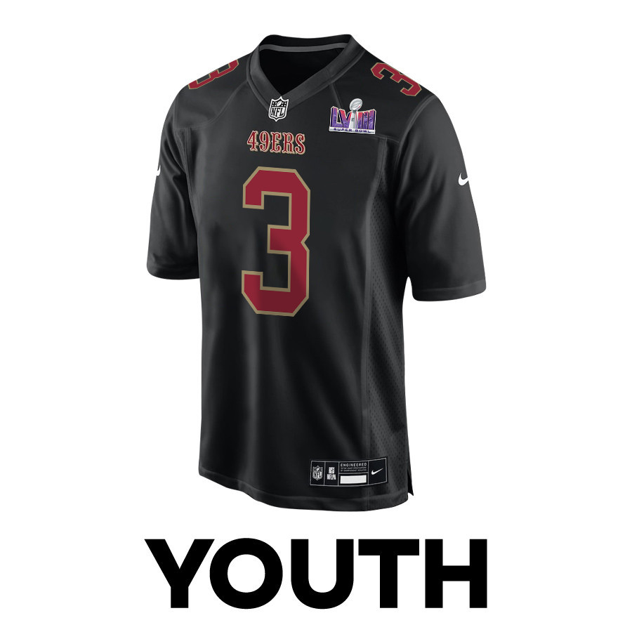 Ray-Ray McCloud III 3 San Francisco 49ers Super Bowl LVIII Patch Fashion Game YOUTH Jersey - Carbon Black JS3831 nicesnker - Image 2