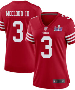 Ray-Ray McCloud III 3 San Francisco 49ers Super Bowl LVIII Patch Game Women Jersey - Scarlet JS1704 nicesnker