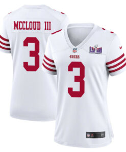 Ray-Ray McCloud III 3 San Francisco 49ers Super Bowl LVIII Patch Game Women Jersey - White JS3513 nicesnker