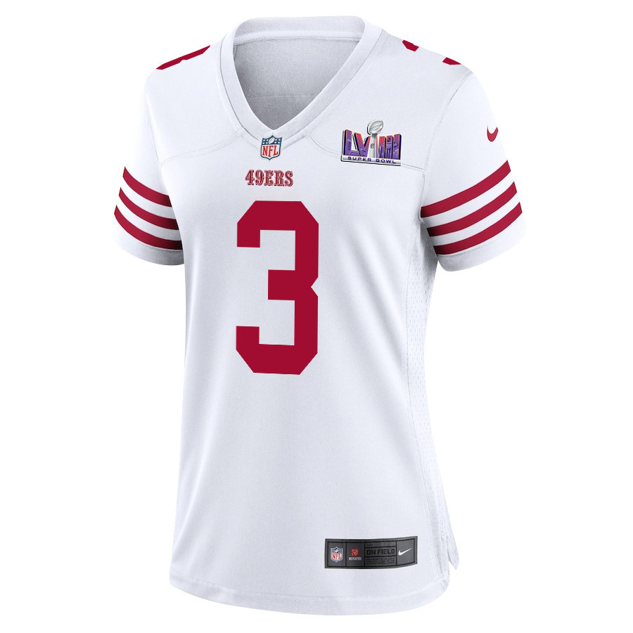 Ray-Ray McCloud III 3 San Francisco 49ers Super Bowl LVIII Patch Game Women Jersey - White JS3513 nicesnker - Image 2