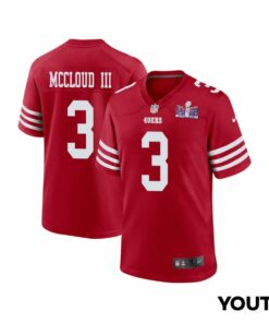 Ray-Ray McCloud III 3 San Francisco 49ers Super Bowl LVIII Patch Game YOUTH Jersey - Scarlet JS4606 nicesnker